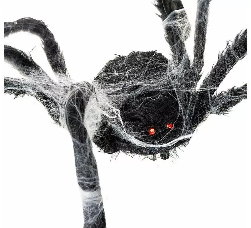 Araña negra Caminante con telaraña de 80x18x8 cm