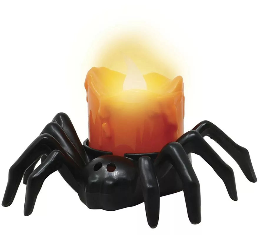 Araña negra con Vela electrónica de 9x6 cm