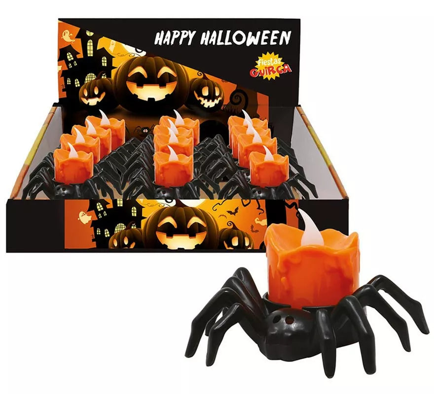 Araña negra con Vela electrónica de 9x6 cm