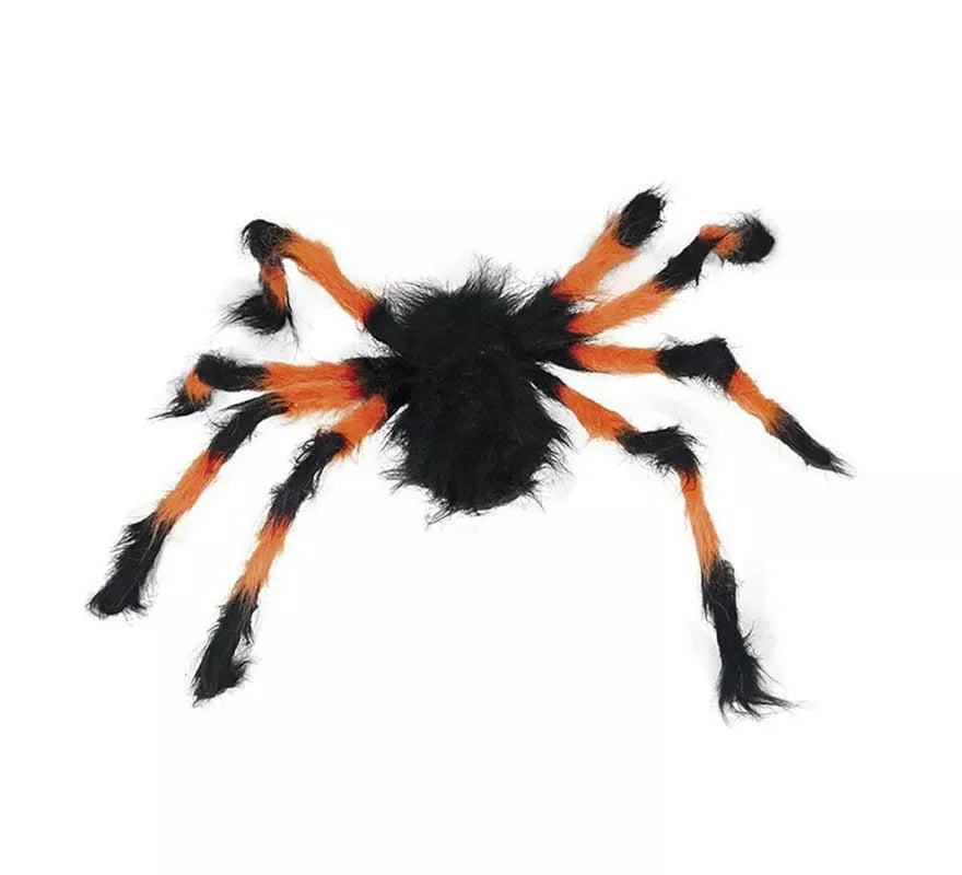 Araña Peluda naranja y negra de 75 cm