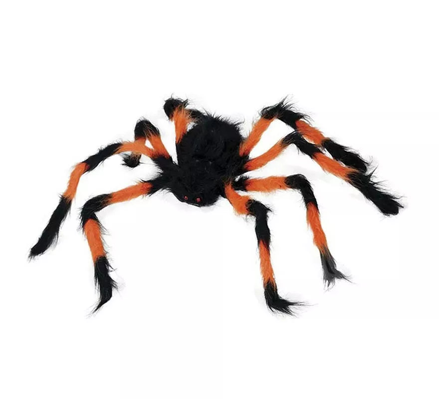 Araña Peluda naranja y negra de 75 cm