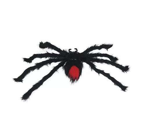 Araña Peluda negra lomo rojo de 60 cm