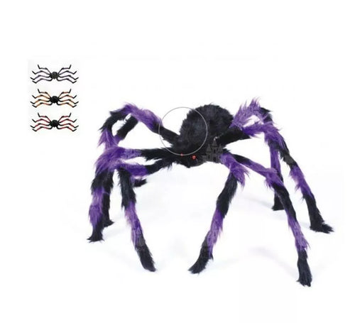 Araña Peluda púrpura y negro de 125 cm