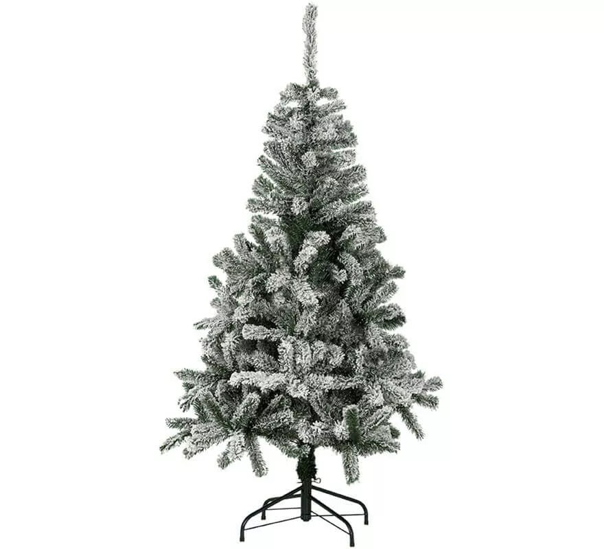 Árbol de Navidad Nevado Alaska con Pie de Metal de 180 cm