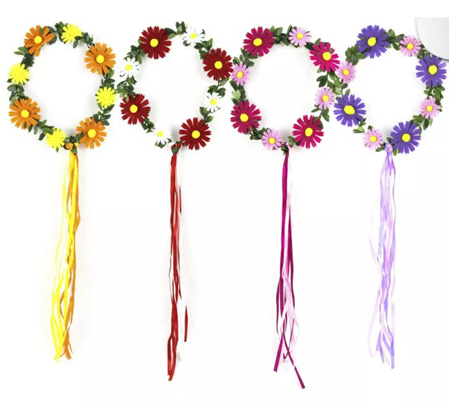 Translation missing: en.Aro de Flores con cinta en colores surtidos