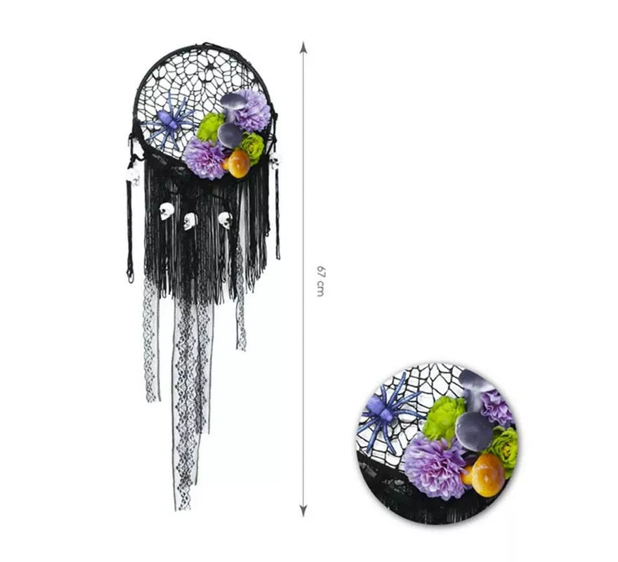 Atrapasueños Floreado negro de 67 cm