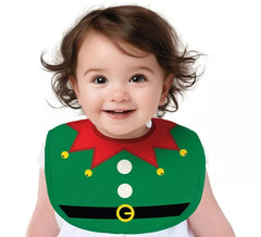 Green Elf Christmas Bib for kids