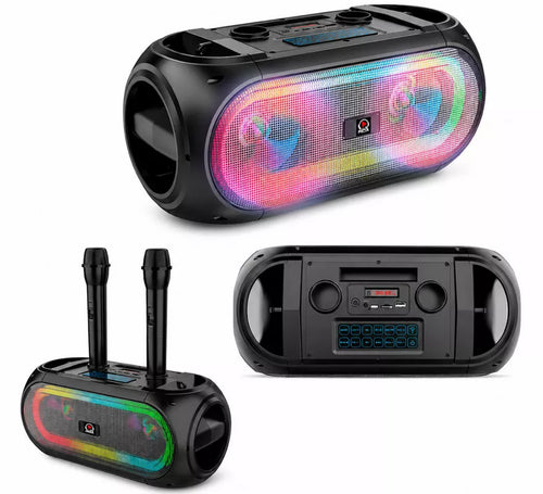 Bafle Bluetooth, FM radio y 2 Micrófonos inalámbricos