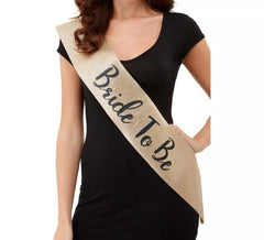 Bride To Be Gold and Black Deluxe Glitter Sash