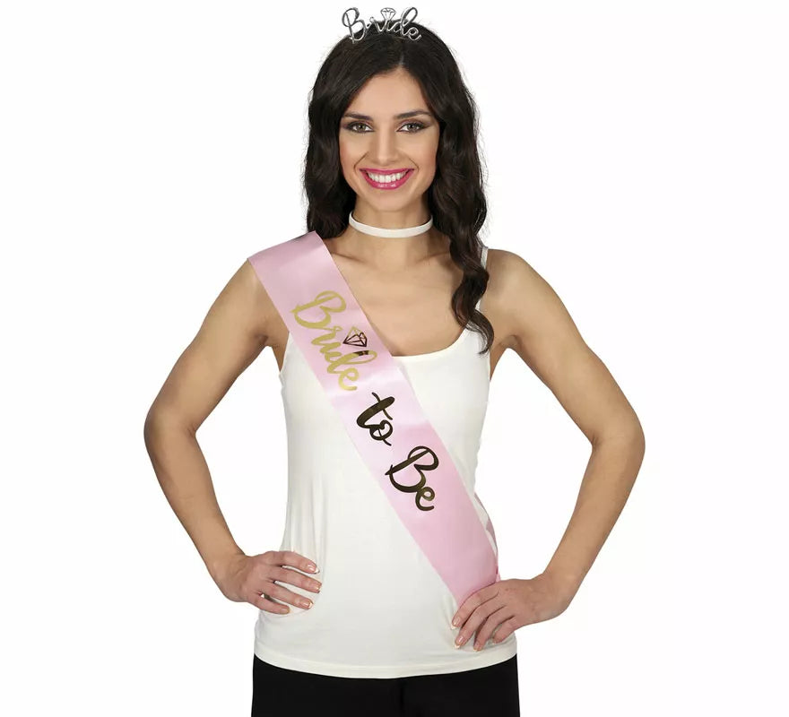 Banda Bride To Be rosa adulta