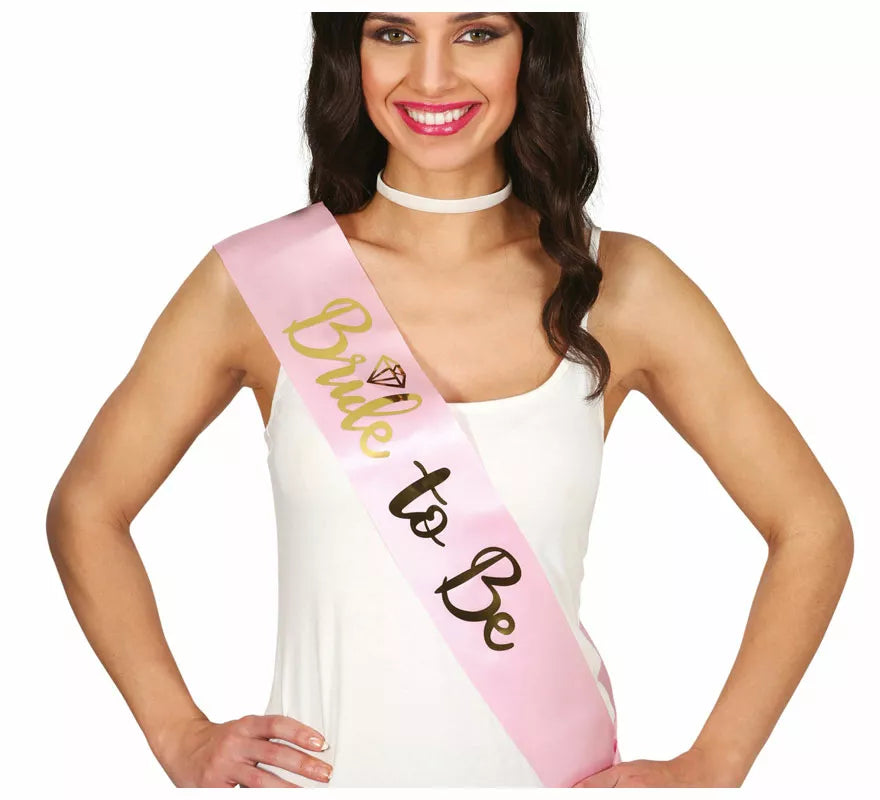 Banda Bride To Be rosa adulta