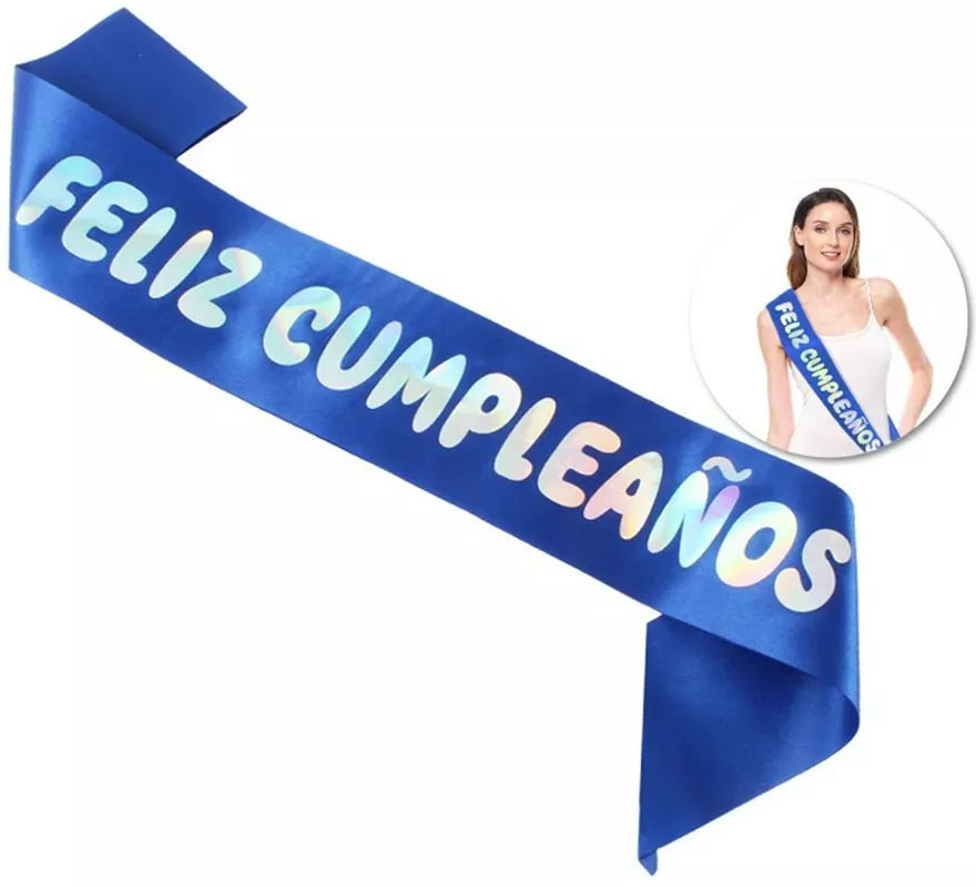 Banda Feliz Cumpleaños de 160x9,5 cm en varios colores