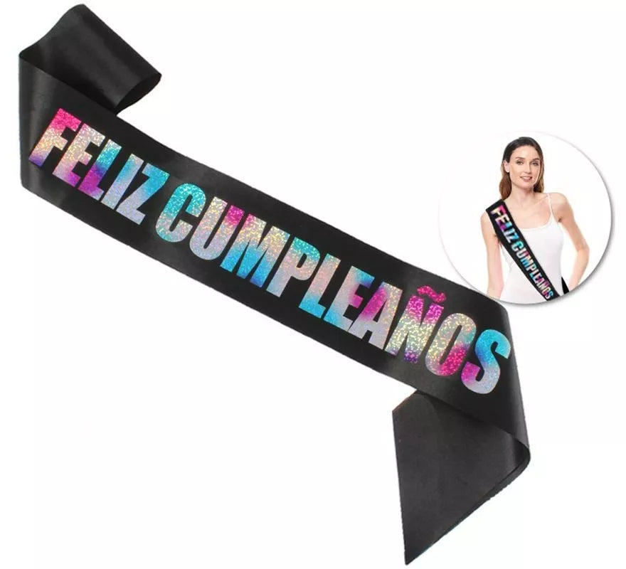 Banda Feliz Cumpleaños de 160x9,5 cm en varios colores