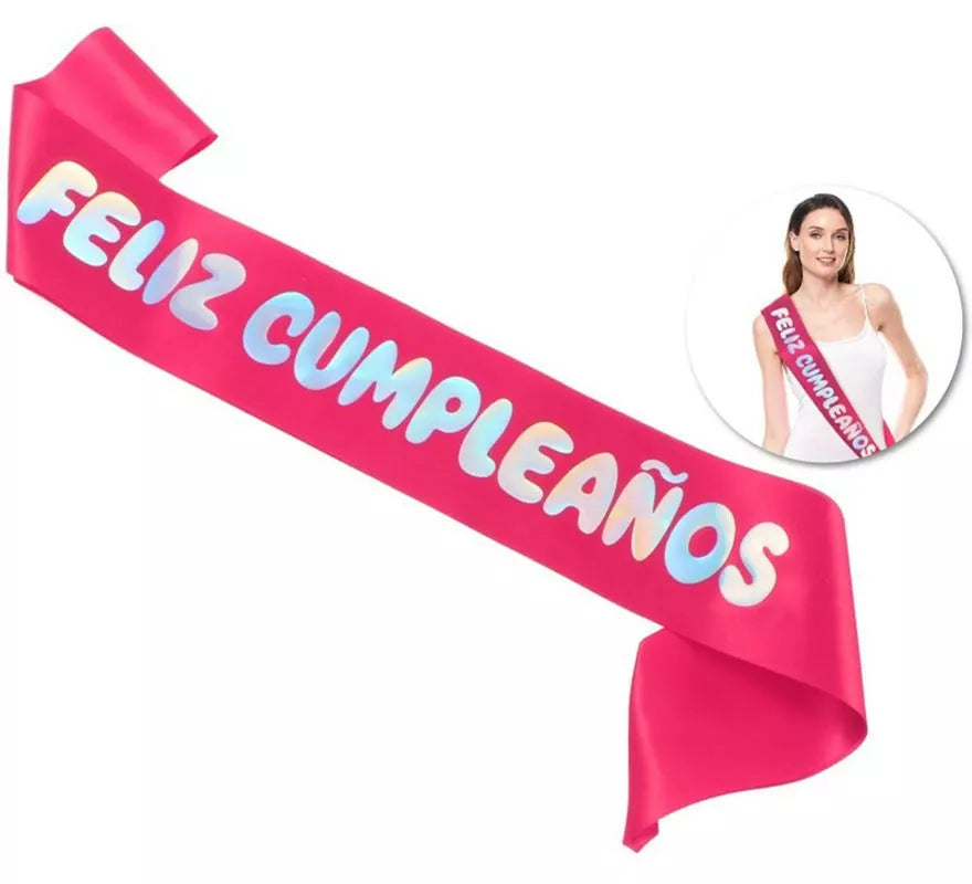 Banda Feliz Cumpleaños de 160x9,5 cm en varios colores