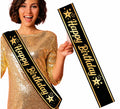 Banda 'Happy Birthday' negro y dorado
