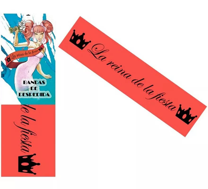 Translation missing: en.Banda La Reina de La Fiesta rosa de 80 cm