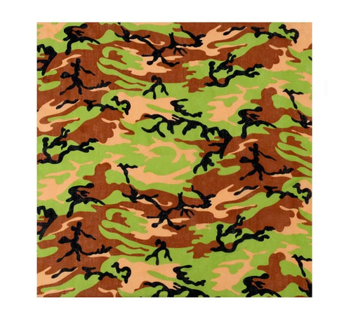 Bandana Camuflaje verde de 54x54 cm