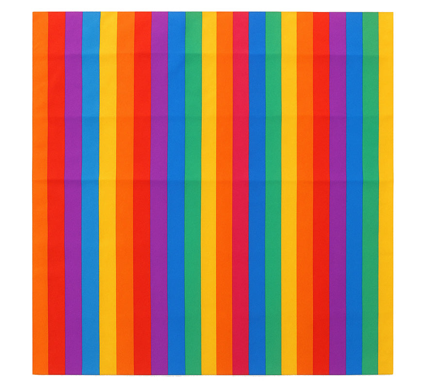 Bandana o Pañuelo Arcoíris franjas finas de 54x54 cm