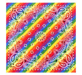 Bandana o Pañuelo Paisley Arcoíris de 54x54 cm