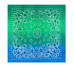Bandana or Paisley Gradient Blue Scarf 54x54 cm