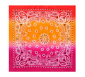 Bandana o Pañuelo Paisley Degradado fucsia de 54x54 cm