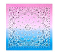 Bandana o Pañuelo Paisley Degradado púrpura de 54x54 cm