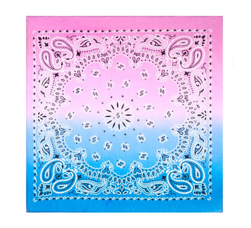 Bandana o Pañuelo Paisley Degradado púrpura de 54x54 cm
