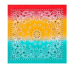 Red Gradient Paisley Bandana or Scarf 54x54 cm