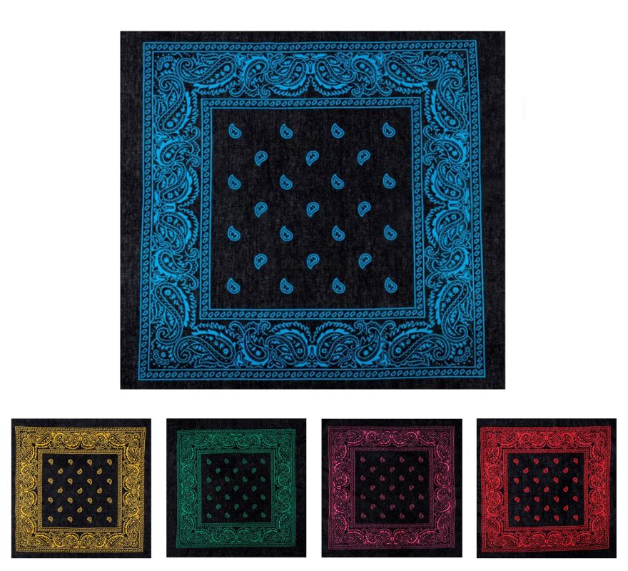 Bandana o Pañuelo Paisley Off de 54x54 cm en varios colores