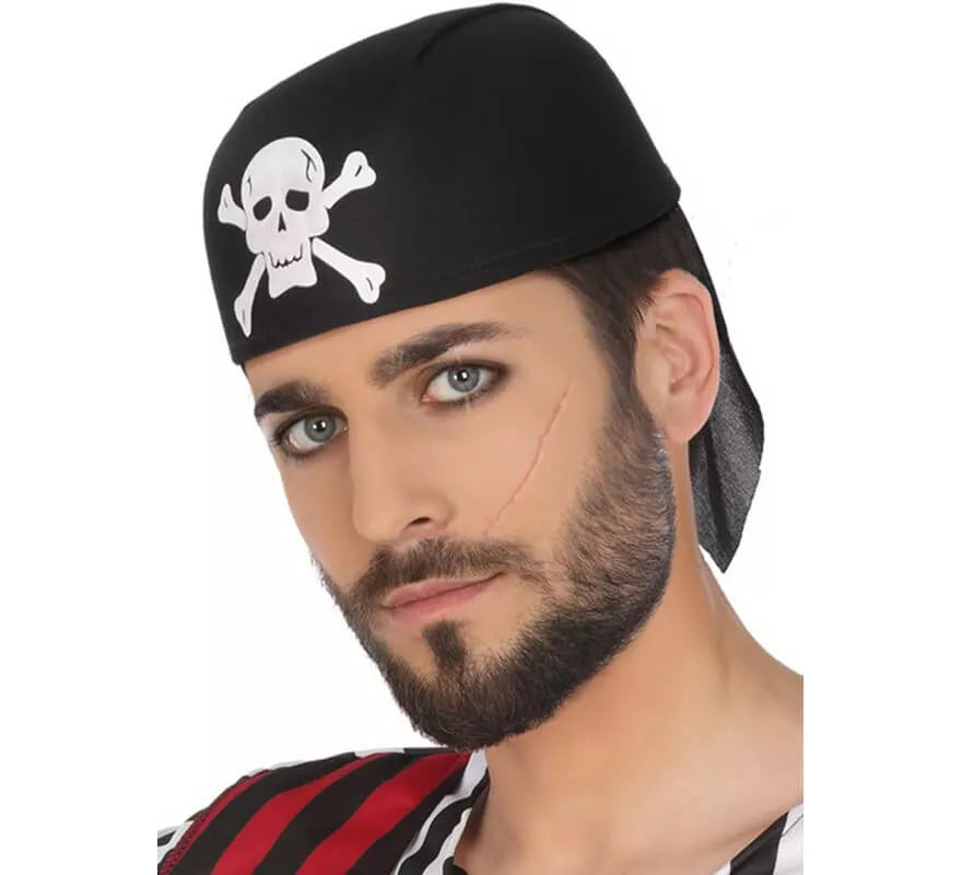 Translation missing: en.Bandana Pirata Negra con Calavera