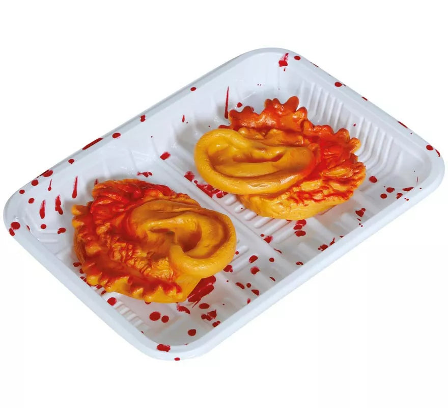 Bandeja con 2 Orejas, 18x13 cm.