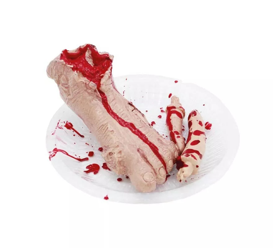 Bandeja de Pie y Dedos sangriento