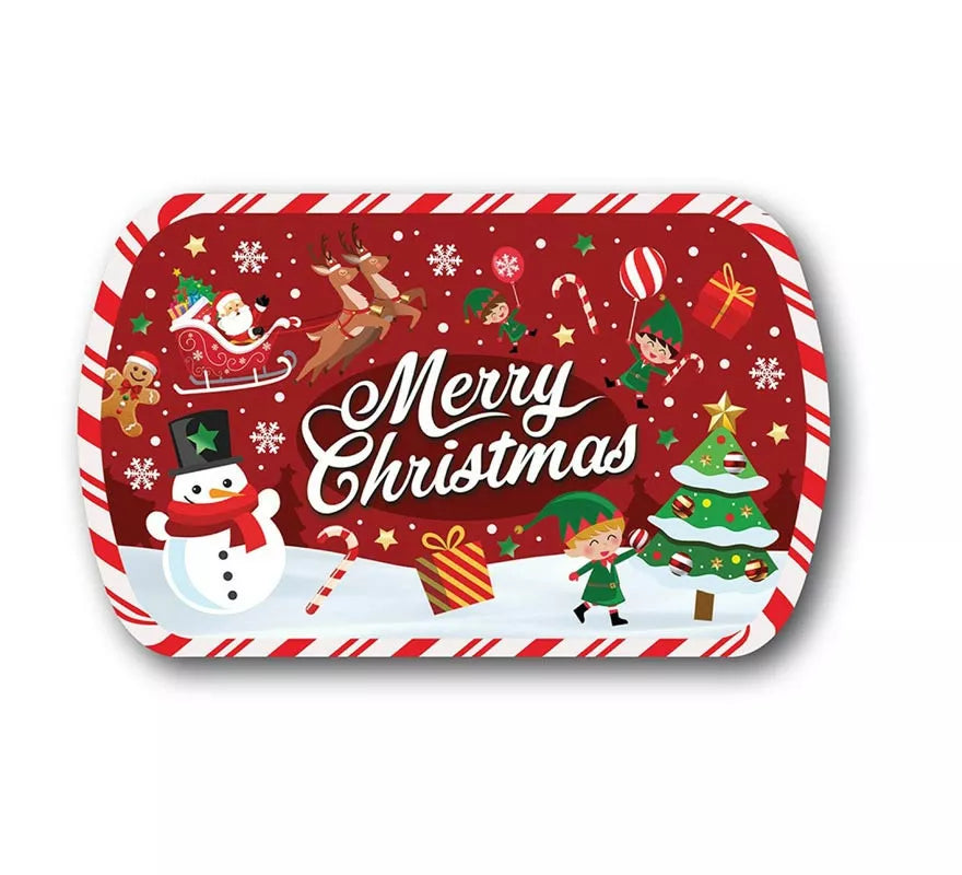 Bandeja Merry Christmas de pvc de 39x24 cm