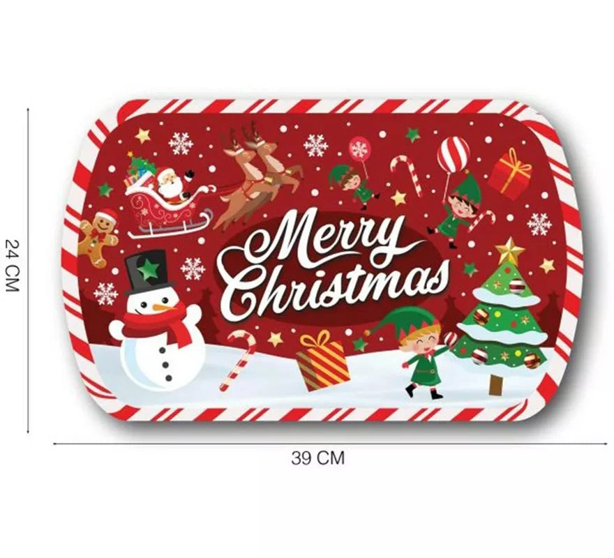 Bandeja Merry Christmas de pvc de 39x24 cm