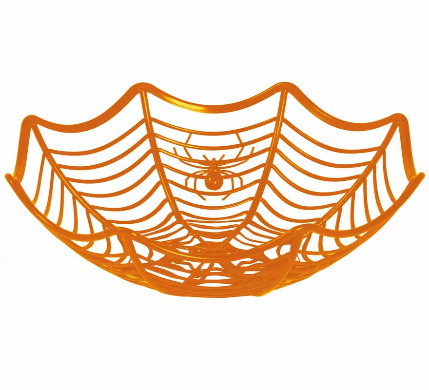 Bandeja Naranja Telaraña de Plástico de 28X8 cm