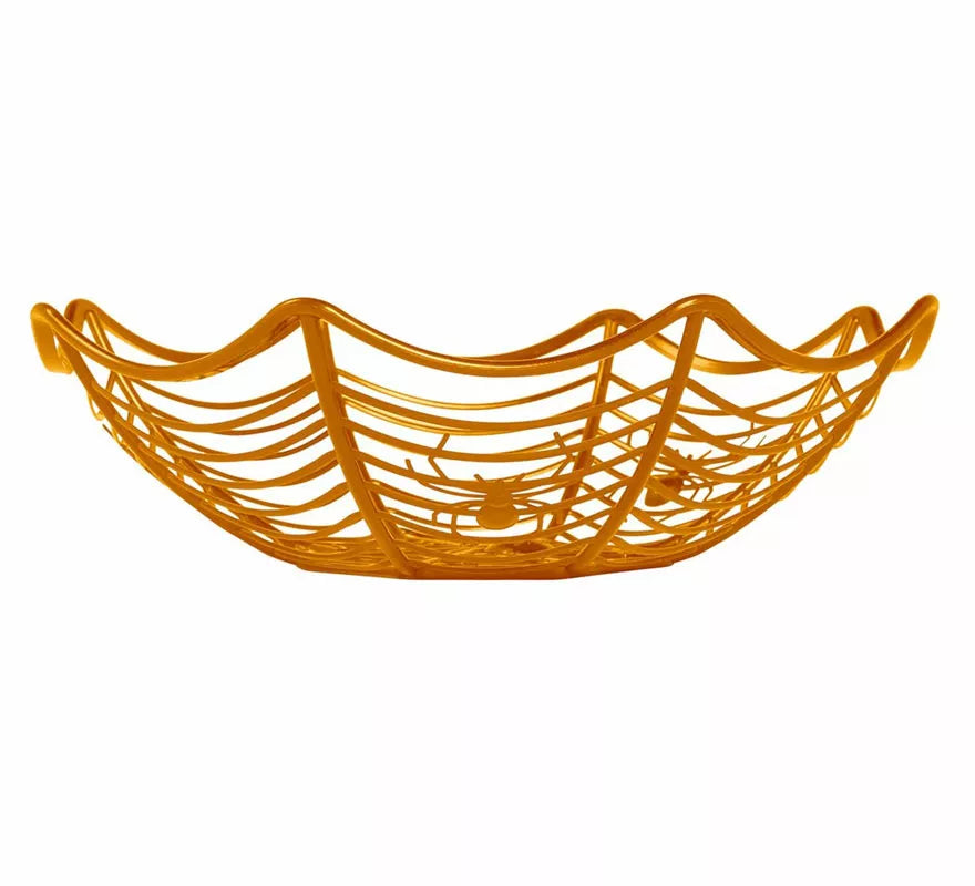 Bandeja Naranja Telaraña de Plástico de 28X8 cm