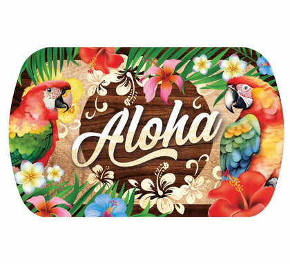 Bandeja Verano Aloha de plástico de 39x24 cm