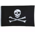 Bandera Calavera Pirata negra de 90x150 cm