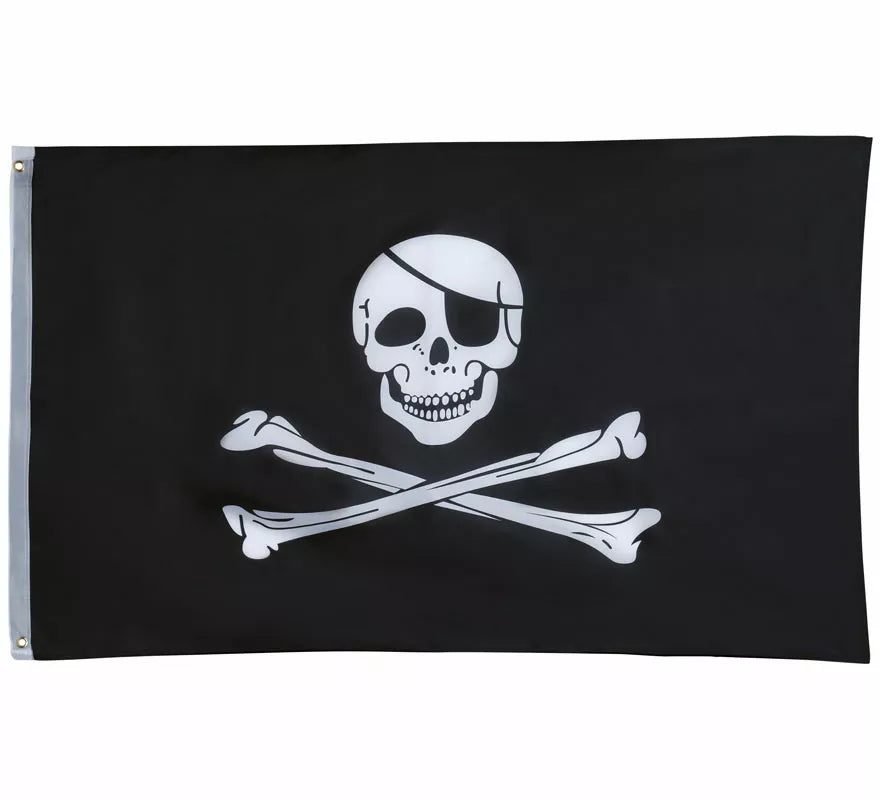 Translation missing: en.Bandera Calavera Pirata negra de 90x150 cm