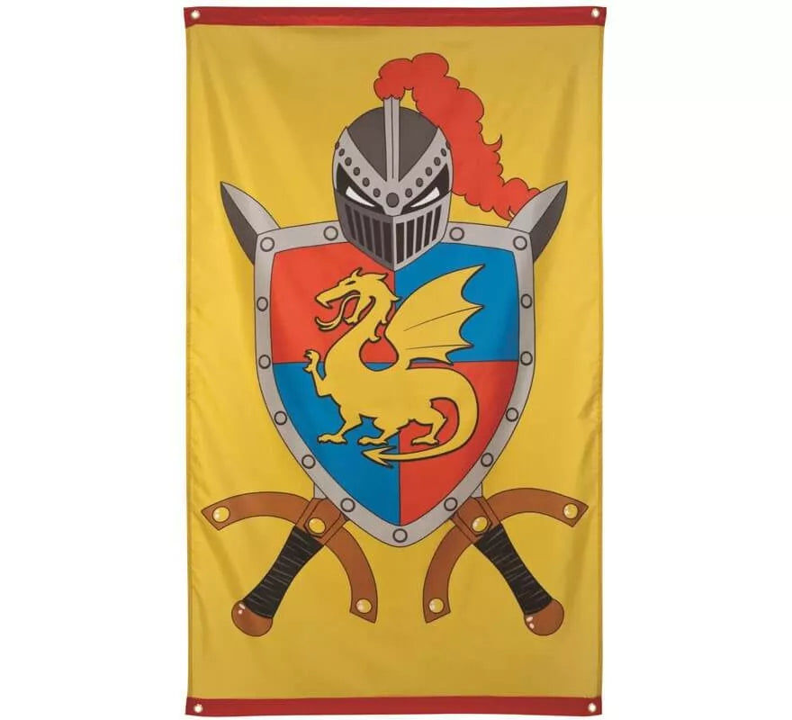 Translation missing: en.Bandera Medieval Amarilla con Escudo de 150 x 90 cm