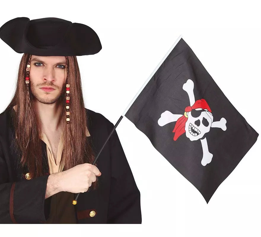 Translation missing: en.Bandera Pirata con Palo de 42X30 cm