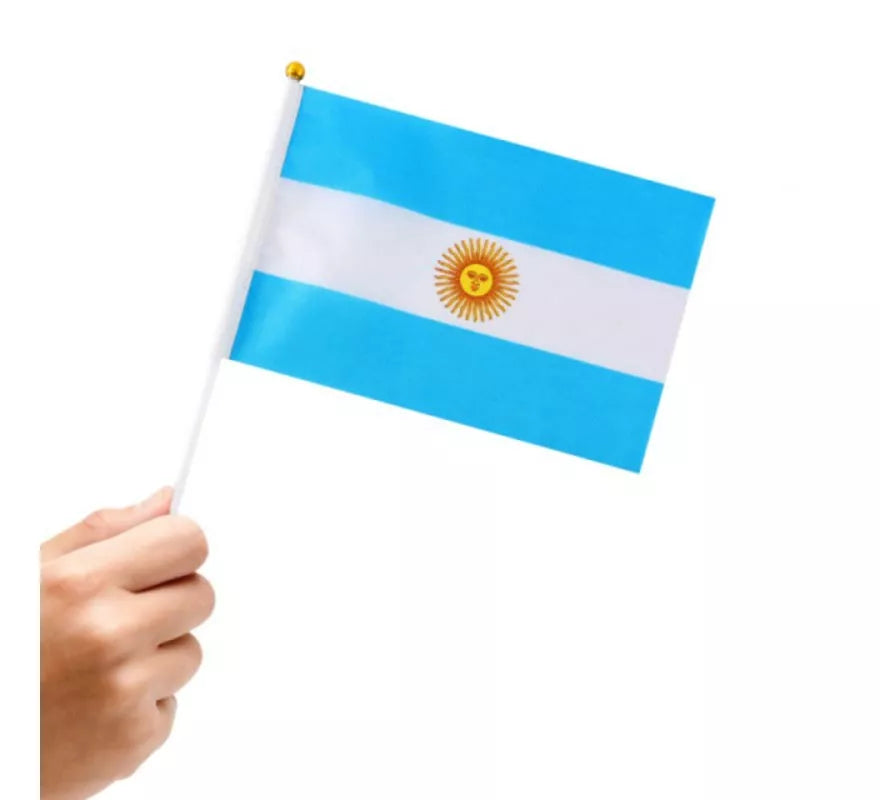 Translation missing: en.Banderín de Argentina con Mango de 14x21 cm