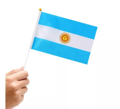 Argentina Flag with Handle 14x21 cm