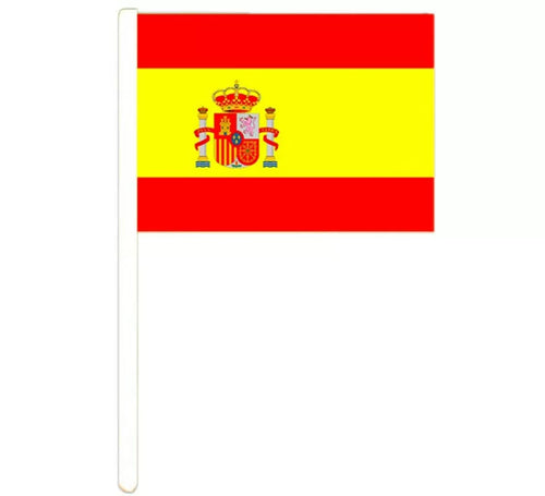 Banderín de España con mango de 30x45 cm