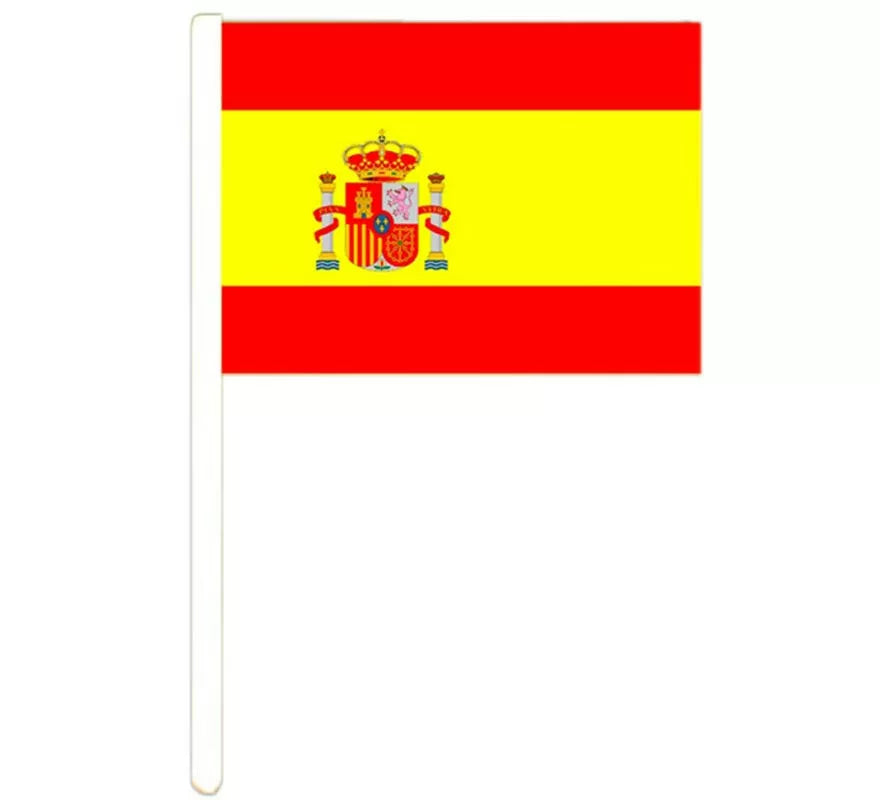 Translation missing: en.Banderín de España con mango de 30x45 cm