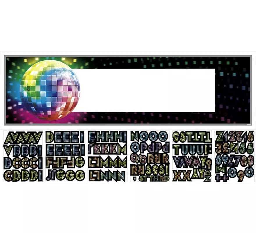 Translation missing: en.Banderín Gigante de Disco con 120 letras y números adhesivos