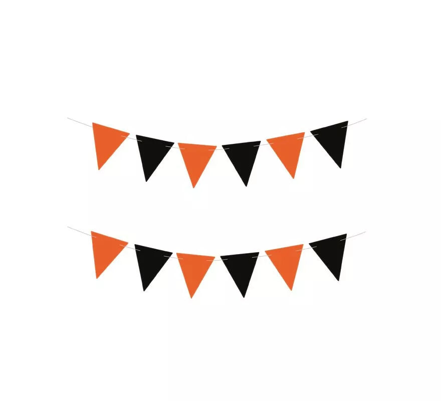 Translation missing: en.Banderines Halloween negro y naranja de 3 m