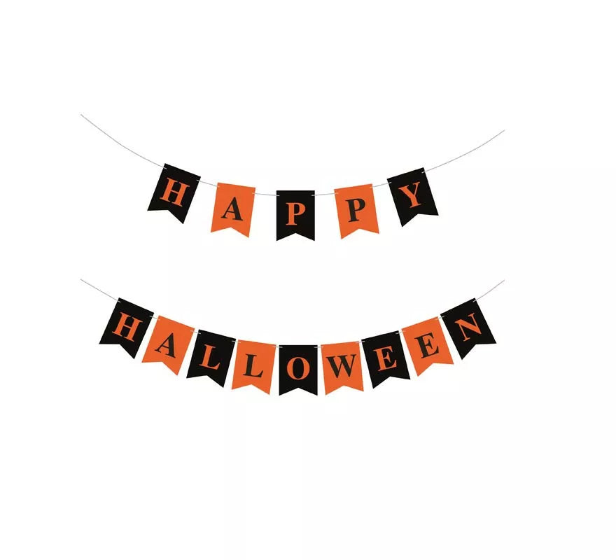 Translation missing: pt-PT.Banner de Happy Halloween negro y naranja de 3 m