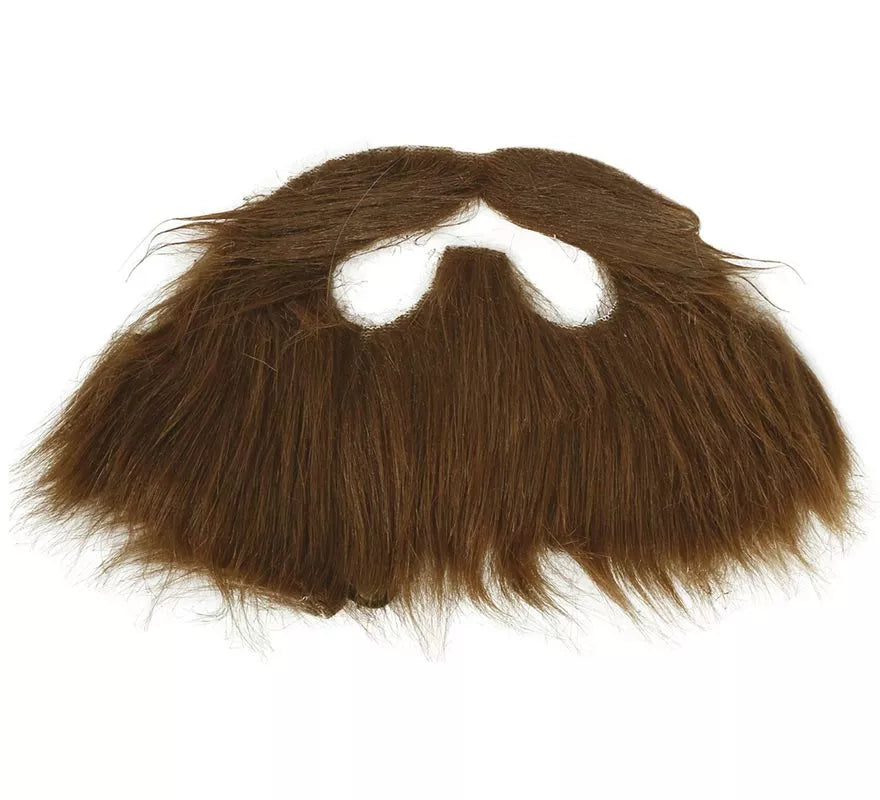 Barba y Bigote Castaña con Goma Elástica