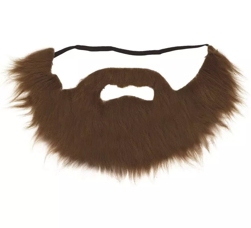 Barba y Bigote Castaña con Goma Elástica